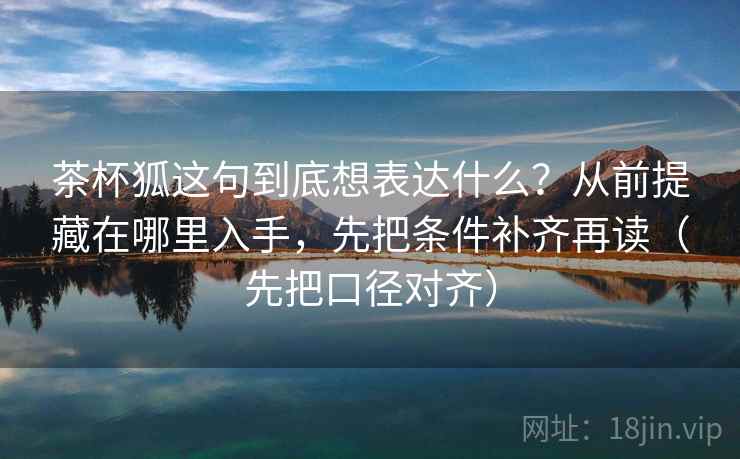 茶杯狐这句到底想表达什么？从前提藏在哪里入手，先把条件补齐再读（先把口径对齐）